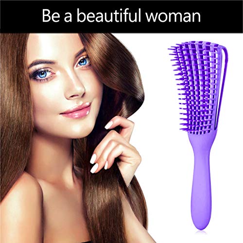 A.DASHER Detangling Hair Brush for Afro Textures - 4 pcs, Purple