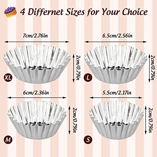 20-Pack Mini Egg Tart & Muffin Pans - Reusable Metal Baking Molds