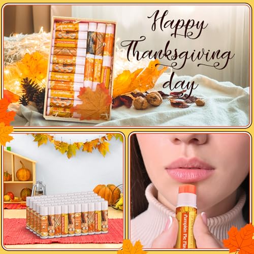 Classic Style Pumpkin Flavor Lip Balms Bulk – 15 Pcs Fall Party Favors for Women