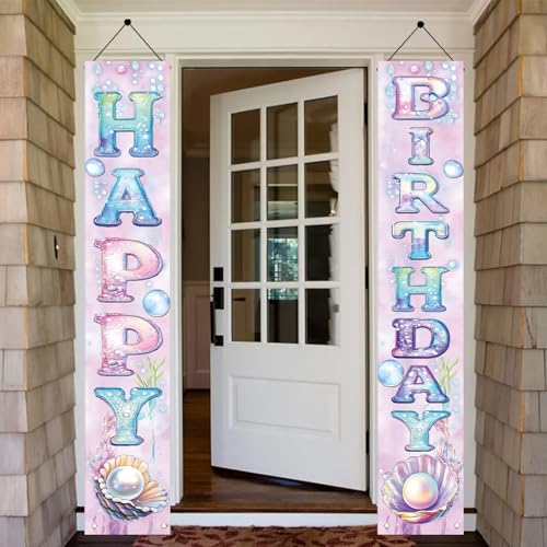 Mermaid Birthday Porch Banner Set - Under the Sea Party Decor