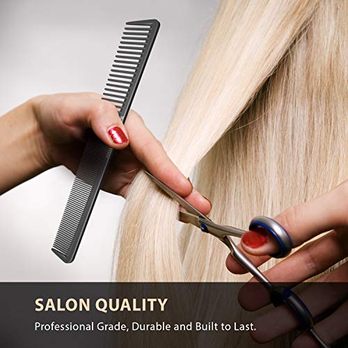 Bardeau Essentials 7-Inch Carbon Fiber Anti-Static Heat-Resistant Hair Comb (Pack of 1)