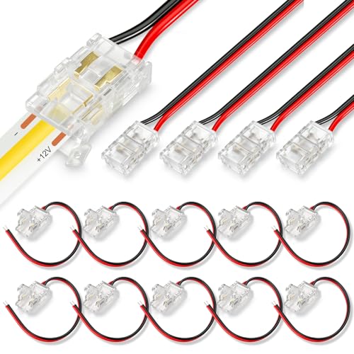 RESHAKE 15 Pack Solderless LED Strip Connectors with Pigtails
