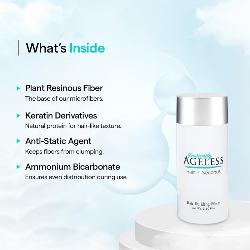 Instantly Ageless® Hair in Seconds™ Hair Building Fibers – Hair Thickening Fibers for Thinning Hair & Hair Loss for Fuller-Look - 0.83 oz (23g) - Dark Brown