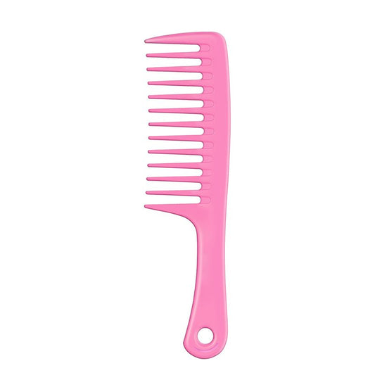 Wapodeai Wide Tooth Hair Comb, Large Detangling Styling Comb for Women & Men, Hair Brush for Curly, Wet, Dry, Thick Hair Types (Pink)