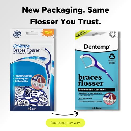 ORVANCE Dentemp Braces Flosser Pack of 20 - Ultra Strong Dental Floss for Braces, Easy & Effective Cleaning