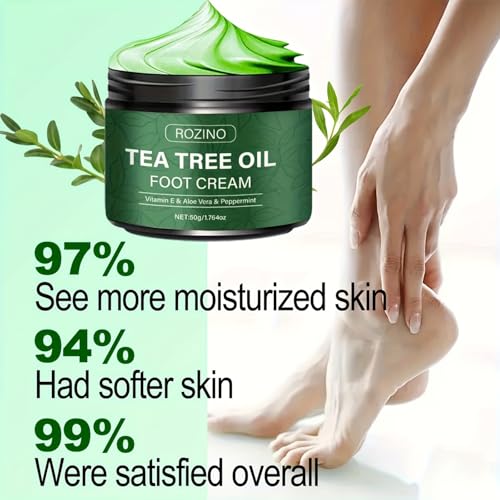 2-Pack Tea Tree Oil Foot Cream for Cracked Heels & Dry Skin - Moisturizing Balm