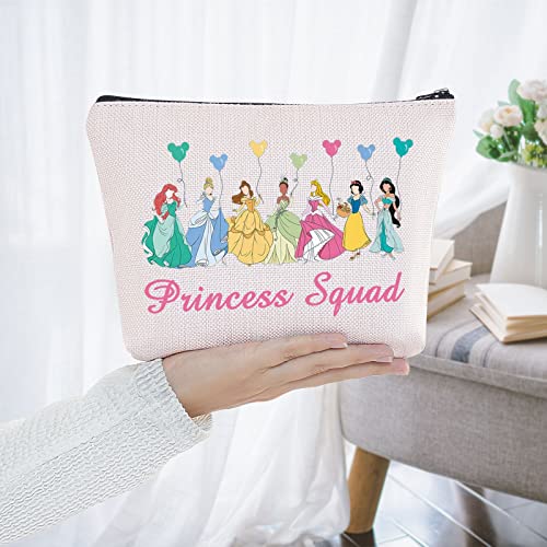 Princess Squad Cosmetic Makeup Bag - Waterproof Zipper Pouch for Travel & Gifts