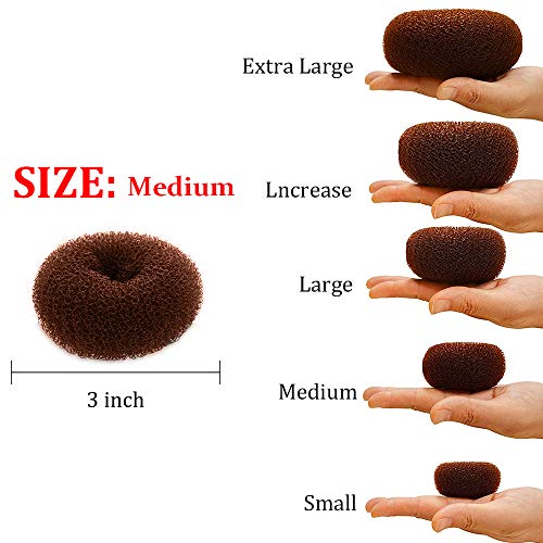 NICEMOVIC Medium Hair Bun Maker Set - 2PCS 3-Inch Donut Shapers