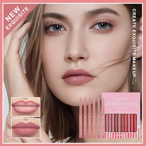 Sulily 12 Color Matte Lip Liner Set for Precise Lip Shaping & Long-Lasting Color