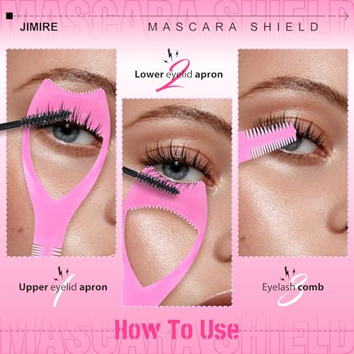 JIMIRE 3-in-1 Mascara Shield & Eyeliner Aid Set for Beginners