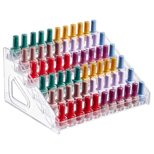 6 Tier Acrylic Nail Polish Organizer Holder Rack – Clear Display Stand for Bottles, Essential Oils, Makeup
