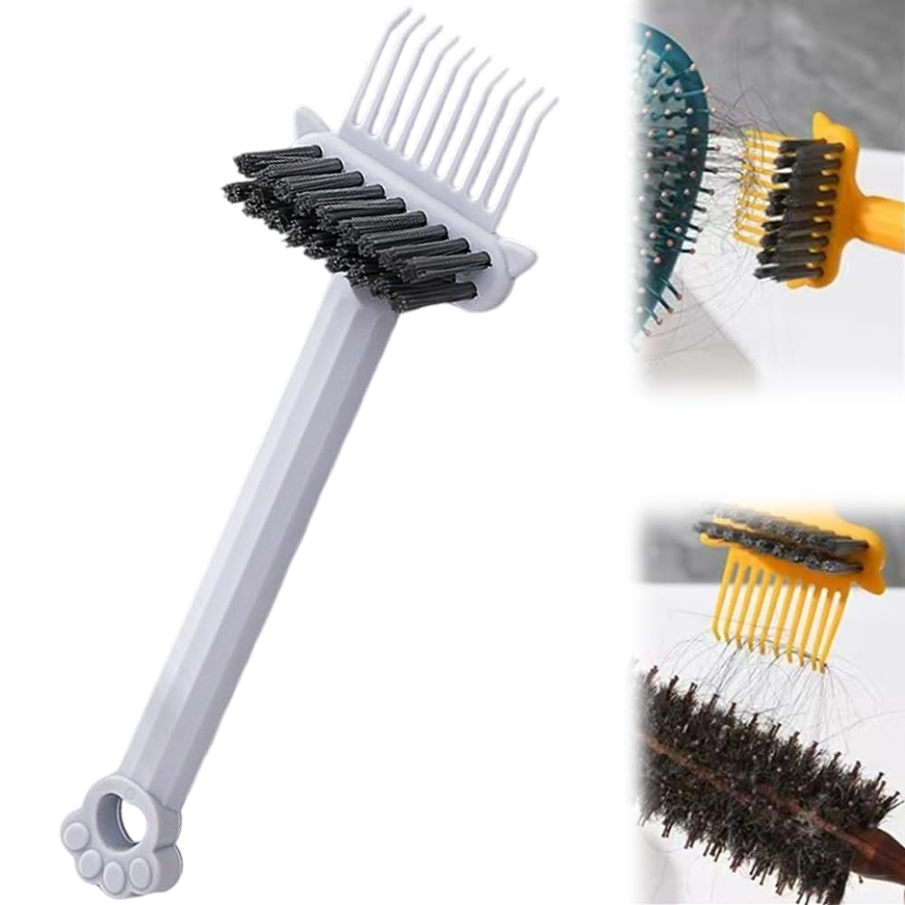 Hair Brush Cleaning Tool - 2 In 1 Portable Comb Cleaner Rake | Green