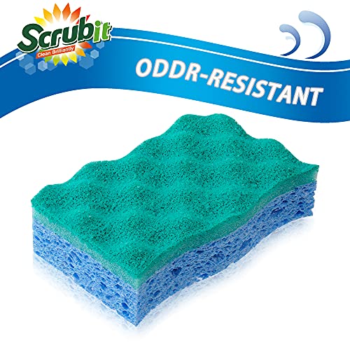 SCRUBIT Heavy Duty Non-Scratch Kitchen Sponges - 6 Count