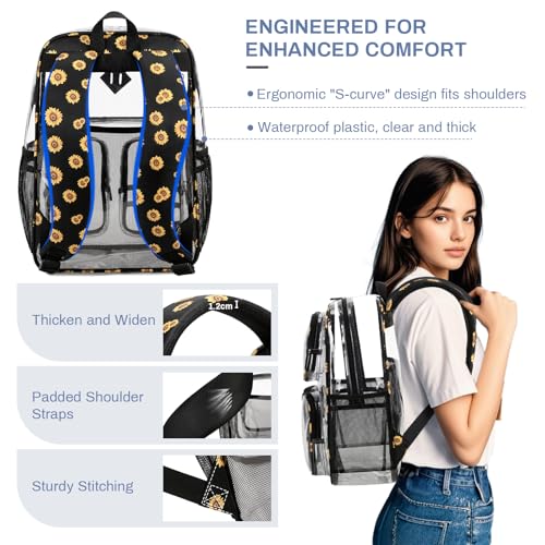 Heavy Duty Clear Backpack for School & Events - Waterproof & Spacious