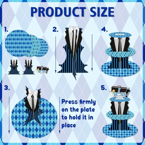 Zliisang 3-Tier Black Bow Tie Cupcake Stand for Birthday Parties