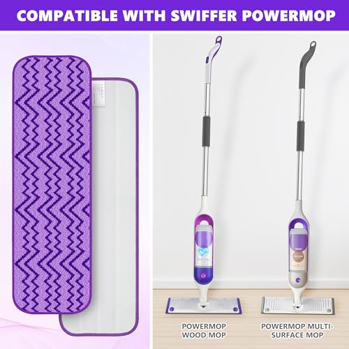 Reusable Microfiber Mop Pads for Swiffer PowerMop - 6 Washable Refills
