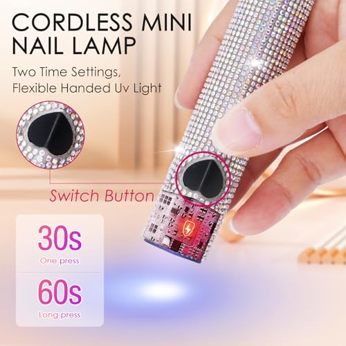 Linssy Diamond Handheld UV Nail Lamp 10W Rechargeable Mini Gel & Nail Art Light