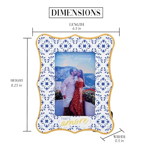 That's Amore Mediterranean Picture Frame - 6.5" x 8.25" - Stoneware Decorative Table Decor