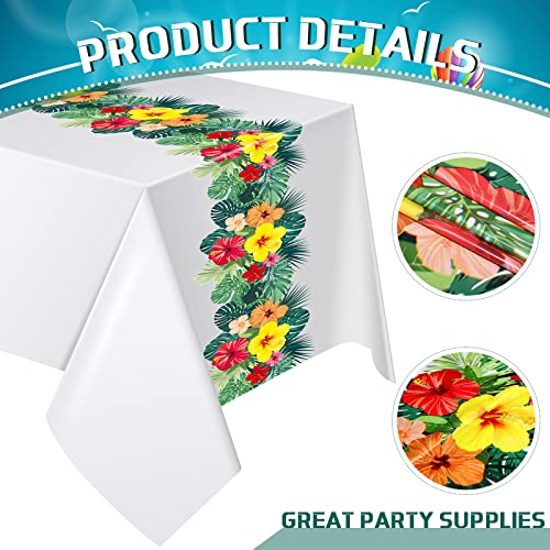 Irenare Hawaiian Luau Tablecloths - 3 Pack, 54x108 in, Tropical Design