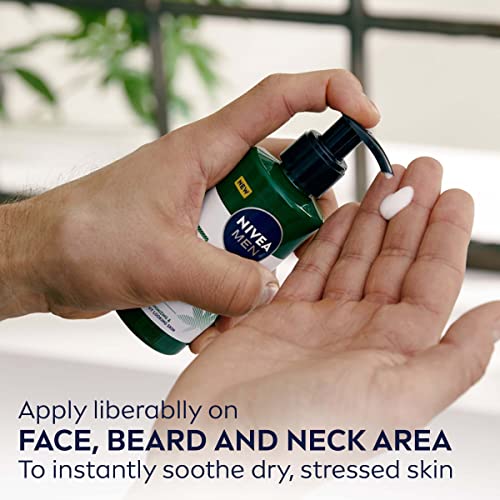 NIVEA Men Sensitive Calm Face and Beard Balm, Men's Beard Balm for Sensitive Skin, 5 fl oz pump bottle