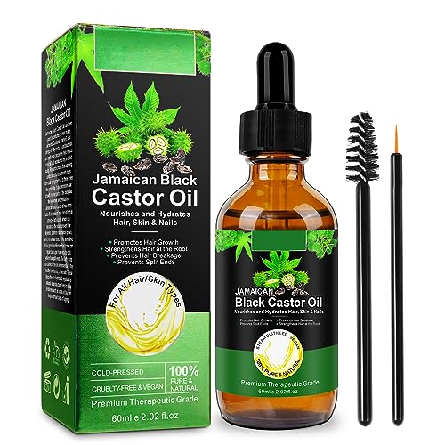 Organic Black Castor Oil for Hair Growth & Moisturizing Skin - 2 Fl Oz
