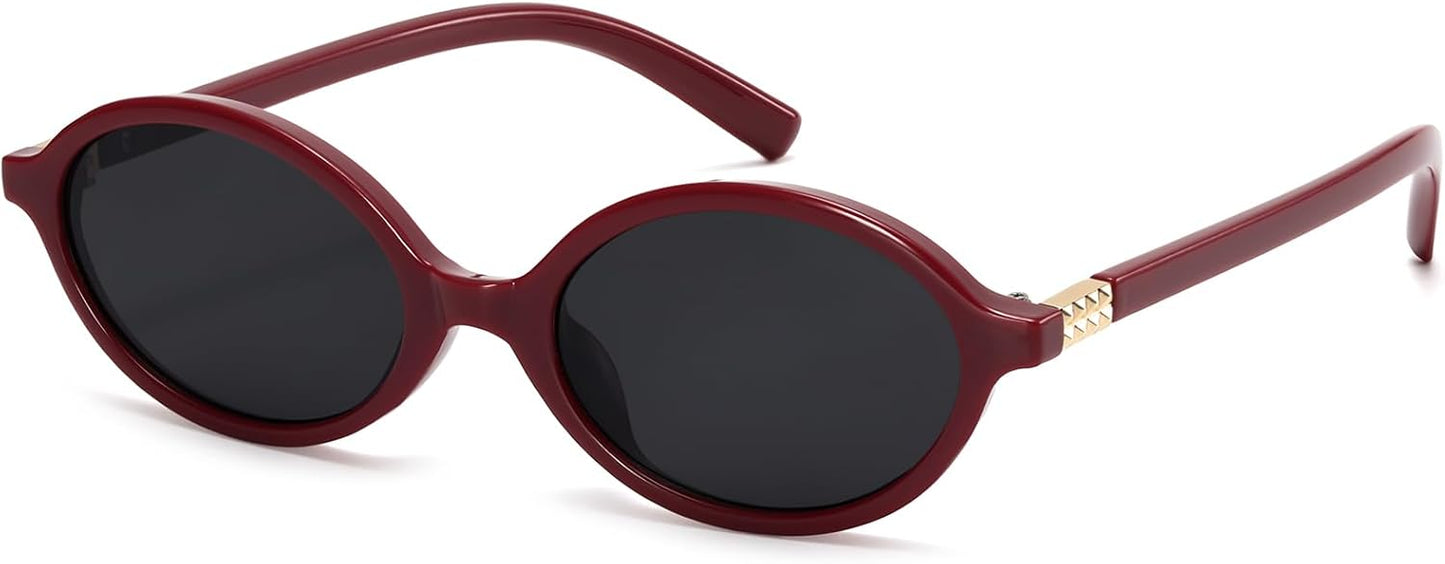 Retro Oval Sunglasses for Women - Vintage 90s Y2K Trendy Designer Eyewear | UV Protection