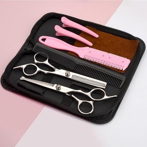 Fcysy 8pcs Kids Hair Cutting Scissors Thinning Shears Set with Safety Round Tips