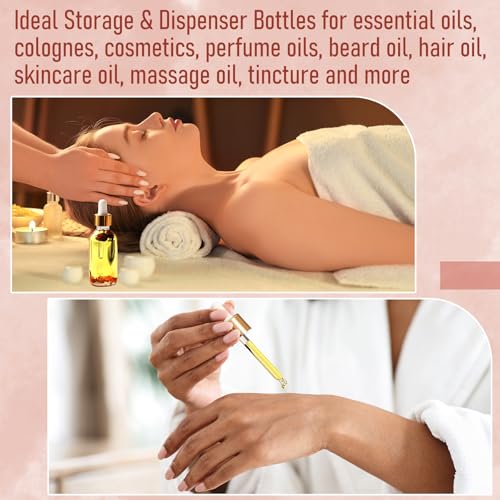 AOZITA 4-Pack 1oz Clear Glass Dropper Bottles with Funnel & Labels