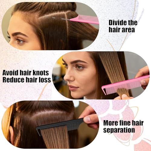 Luumxai Pink 6-Piece Boar Bristle Hair Styling Brush Set for Women & Girls