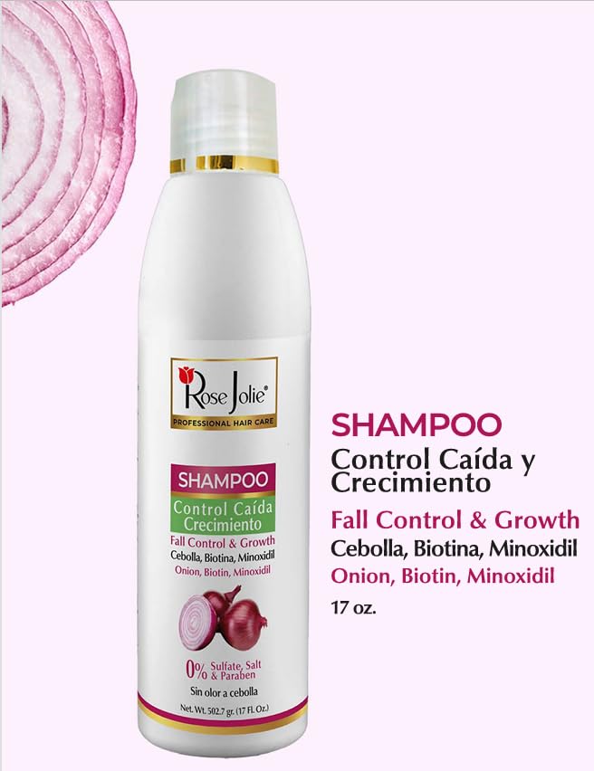 Onion & Biotin Hair Growth Bundle - Shampoo, Hair Mask & Leave-In Conditioner | Sulfate & Paraben Free, 3 Items