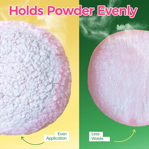 ABOLINE 3pcs 6" Body Powder Puffs with Container – Pink Variety