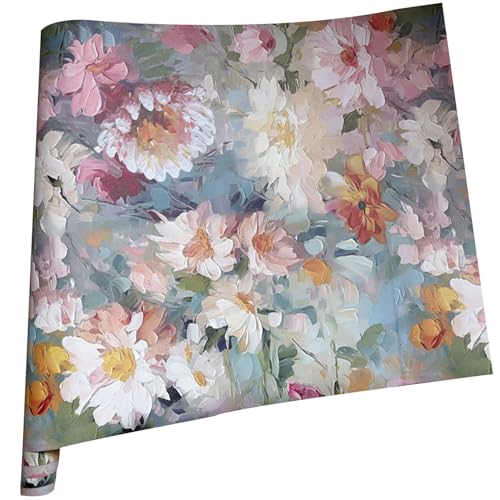 Peel and Stick Floral Contact Paper - Ink Flowers Shelf Liner