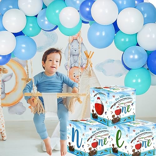 Gone Fishing First Birthday Decorations Kit for Boys - Balloon Boxes & Accessories