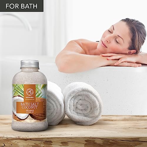 AROMATIKA Coconut Sea Salt Bath Soak - 21.16 oz Natural Mineral Bath Salts