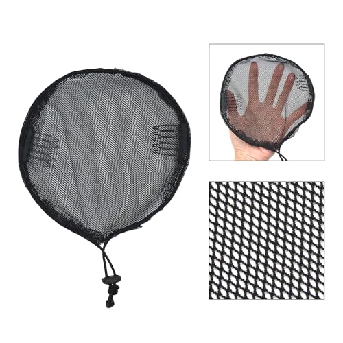 3 Pcs Black Round Ponytail Hair Net for Afro Puff Wigs