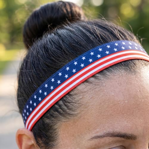 USA Flag Non-Slip Running Headband - Fully Adjustable Juliband