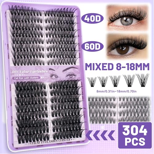 QUAFFLY DIY Lash Cluster Kit - 1184pcs Natural Soft Lashes 8-18mm D Curl, All-in-One Lash Extension Tools, Lashes Set-3