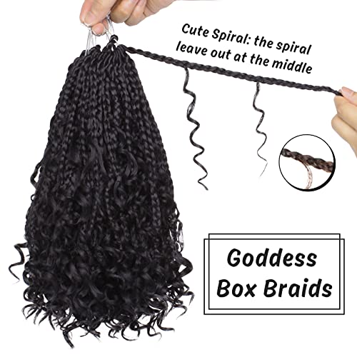 COOKOO 10 Inch Boho Goddess Box Braids Crochet Hair - 8 Pack Pre-looped