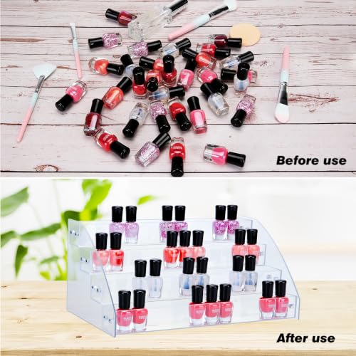 KINGROW 4 Layer Nail Polish Organizer - Clear Acrylic Display Rack