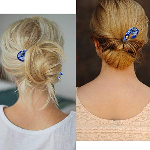 HYFEEL Tortoise Shell Hair Forks - U Shape Hair Pins (3 Pack)
