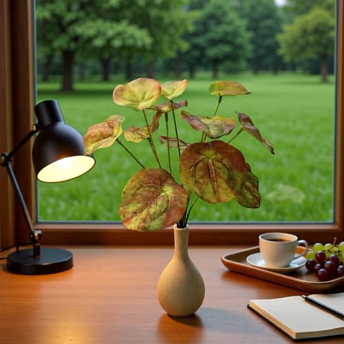 Artificial Pilea Plant with Ceramic Vase - 12" Indoor Greenery