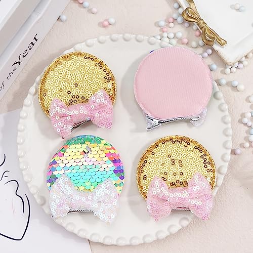 8-Pack Sequin Mouse Ear Hair Clips for Girls and Adults – Costume Accessory