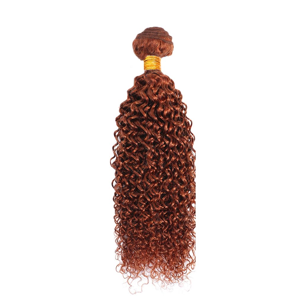 Color 33 Human Hair Bundles Copper Red Curly Wave Bundle Reddish Brown Human Hair Bundles Brazilian Virgin Hair 1 Bundle 14 Inch