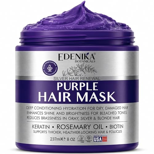 EDENIKA BOTANICALS Rosemary Purple Hair Mask for Blonde, Gray & Silver Hair