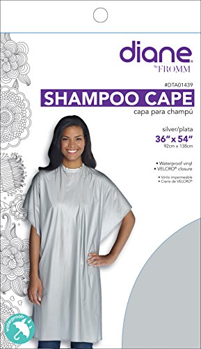 Diane Silver Shampoo Cape 36 x 54 Inches Waterproof Hair Salon Cover
