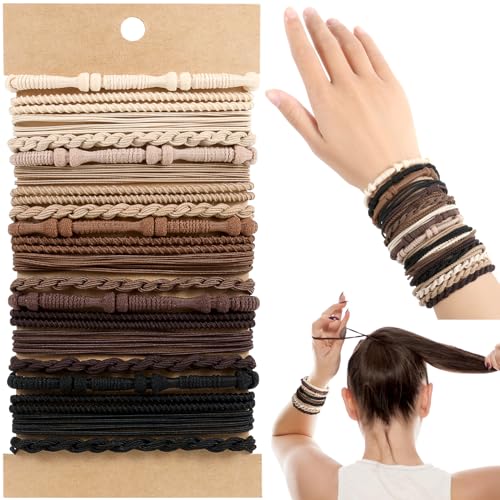 OHCISP Boho Hair Ties - 20 PCS No Damage Elastic Bands for All Hair Types