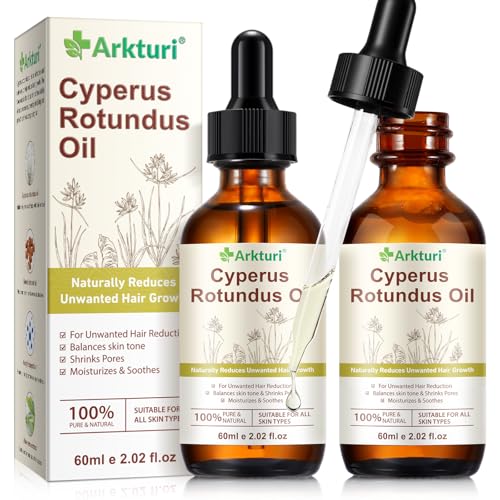 Buyourtaste Cyperus Rotundus Hair Removal Oil 1.01 Fl Oz Pack of 2 for Skin Soothing & Pore Shrinkage