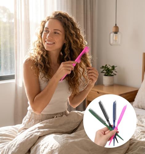 4 Pack 3-Row Hair Detangling Combs Nylon Bristle Styling Tool