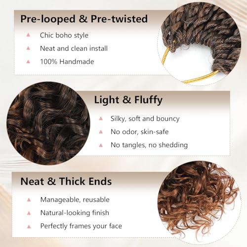 GoGo Curl Crochet Hair 10" Short Beach Curls - 8 Packs (#1B/30)