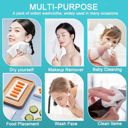 Unscented Disposable Face Towels - 100 Count, Soft & Thickened